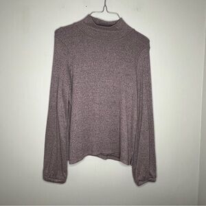 Madewell Mock Neck Ribbed Sweater Womens S‎ Top Shirt Mauve Heathered Lavender